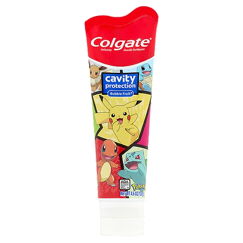 Colgate Cavity Protection Bubble Fruit Pokémon Anticavity Fluoride Toothpaste, 4.6 oz