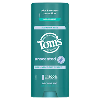 Tom's of Maine The Original Unscented Deodorant, 3.25 oz