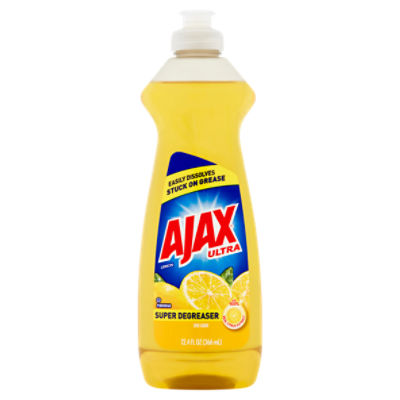Ajax Ultra Super Degreaser Lemon Dish Liquid, 12.4 fl oz
