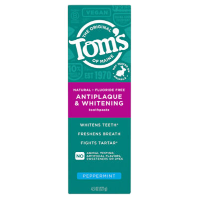 Tom's of Maine The Original Peppermint Antiplaque & Whitening Toothpaste, 4.5 oz