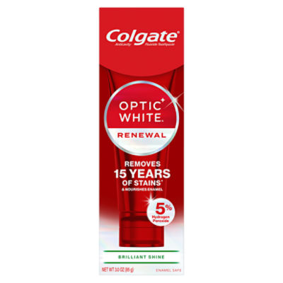 Colgate Optic White Brilliant Shine Renewal Anticavity Fluoride Toothpaste, 3.0 oz