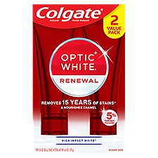 Colgate Optic White High Impact White Renewal Anticavity Fluoride Toothpaste, 3.0 oz, 2 count, 6 Ounce