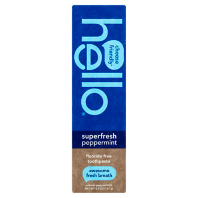 Hello Superfresh Peppermint Fluoride Free Toothpaste, 5.0 oz, 5 Ounce