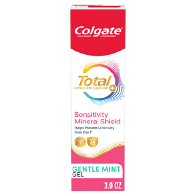 Colgate Total Active Prevention+ Sensitivity Mineral Shield Gentle Mint Toothpaste, 3.0 oz