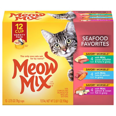 Meow Mix Savory Morsels Seafood Favorites Wet Cat Food, 33 oz