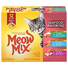 Meow Mix Savory Morsels Seafood Favorites Wet Cat Food, 33 oz