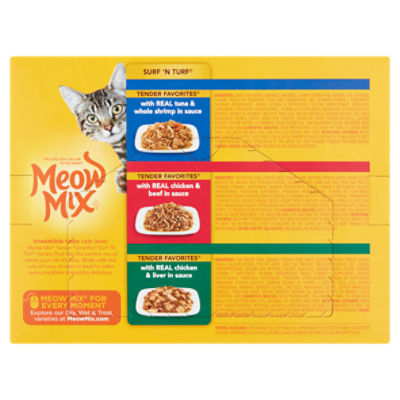 Meow mix tender favorites wet cat food sale