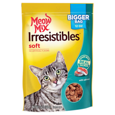 Meow Mix Irresistibles Soft with Salmon Treats for Cats, 12 oz