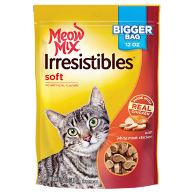 Meow Mix Irresistibles Soft with White Meat Chicken Treats for Cats,12 oz