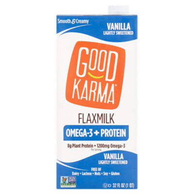 Good Karma Omega-3 + Protein Vanilla Lightly Sweetened Flaxmilk, 32 fl oz, 32 Fluid ounce