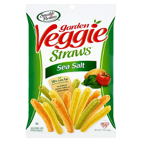 Sensible Portions Garden Veggie Straws Sea Salt Vegetable and Potato Snack, 7 oz