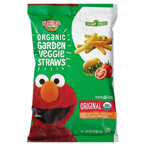 Earth's Best Organic Garden Veggie Straws Original Snacks, 2.75 oz
Earth's Best Organic® Original Garden Veggie Straws® are made with organic ingredients grown from the Earth-no artificial flavors. Or preservatives or potentially harmful pesticides added. These delicious straws are made using organic grown potatoes and ripe vegetables. Veggie straws are deliciously simple and airy snacks that kids will love to munch on.