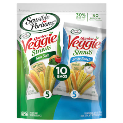 Sensible Portions Garden Veggie Straws Potato and Vegetable Snack, 0.75 oz, 10 count