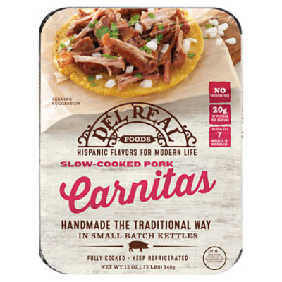Del Real Foods Slow-Cooked Pork Carnitas, 12 oz