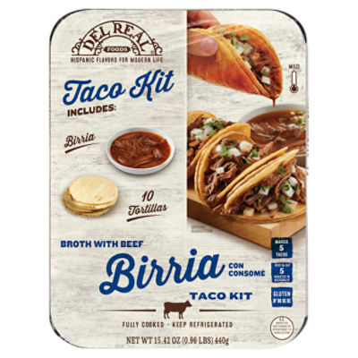 Del Real Foods Broth with Beef Birria Taco Kit, 15.42 oz