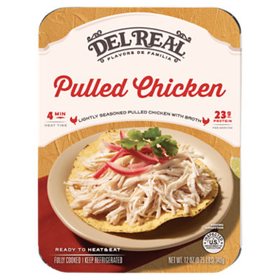 Del Real Foods Lightly Seasoned Pulled Chicken with Broth, 12 oz