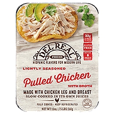 Del Real Foods Lightly Seasoned Pulled Chicken with Broth, 12 oz, 12 Ounce