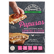 Del Real Foods Street Food Masa Stuffed with Carnitas and Cheese Pupusas, 5 count, 25.4 oz
