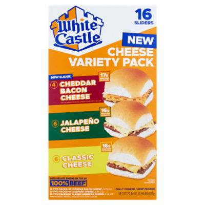 White Castle Cheese Sliders Variety Pack, 16 count, 29.44 oz
