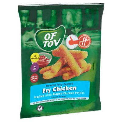 Of Tov Fry Chicken Breaded Stick Shaped Chicken Patties, 32 oz