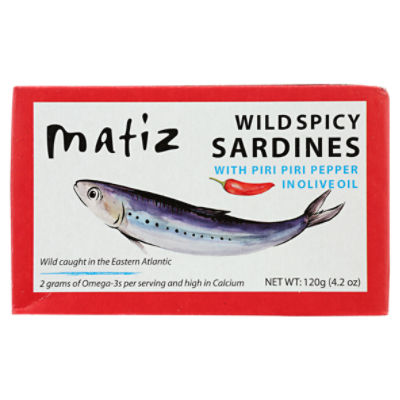 Matiz Wild Spicy Sardines with Piri Piri Pepper in Olive Oil, 4.2 oz