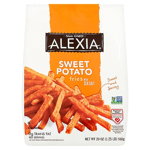 Alexia Sweet Potato Fries with Sea Salt, 20 oz
Combines the sweet and savory flavor of sweet potato with a hint of sea salt
