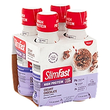 SlimFast Advanced Nutrition Creamy Chocolate Meal Replacement Shake, 4 count, 11 fl oz