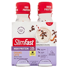 Slimfast Advance Energy Caramel Latte Meal Replacement Shake, 11 fl oz, 4 count