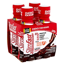 SlimFast Advance Energy Mocha Cappuccino Meal Replacement Shake, 11 fl oz, 4 count