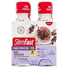 Slimfast Advanced Energy Rich Chocolate Meal Replacement Shake, 11 fl oz, 4 count