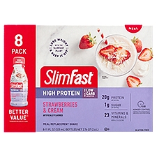 Slim-Fast Advanced Nutrition Strawberries and Cream Shake, 87.92 fl oz, 87.92 Fluid ounce
