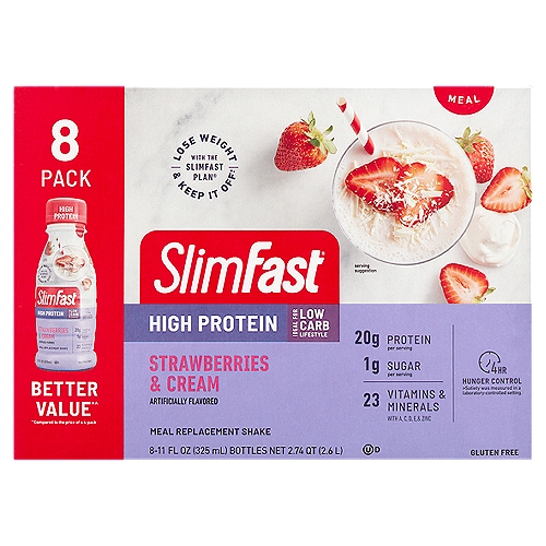 Slim-Fast Advanced Nutrition Strawberries and Cream Shake, 87.92 fl oz