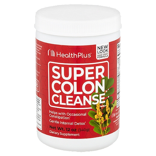 Health Plus Super Colon Cleanse Dietary Supplement, 12 oz
Helps with occasional constipation*
Gentle internal detox*
*These statements have not been evaluated by the Food and Drug Administration. This product is not intended to diagnose, treat, cure, or prevent any disease.