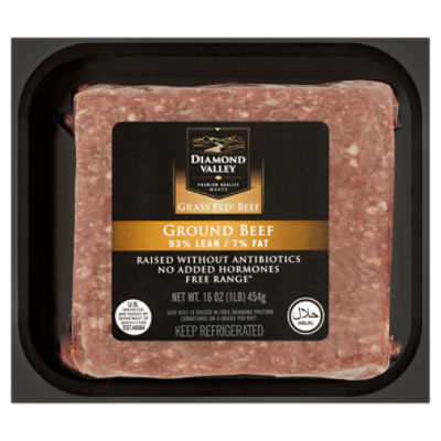 Diamond Valley 93% Lean / 7% Fat Ground Beef, 16 oz, 16 Ounce