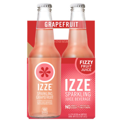 Izze Sparkling Juice Flavored Juice Beverage Grapefruit 12 Fl Oz 4 Count Bottles
