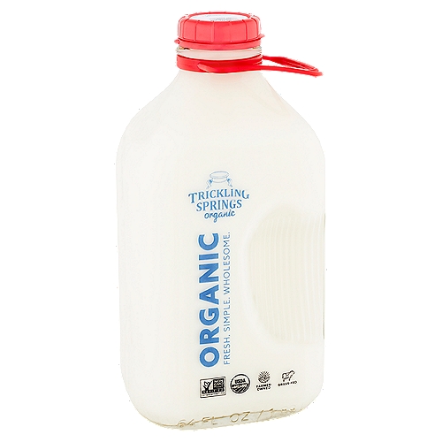 Trickling Springs Organic Whole Milk, 1/2 gal