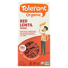Tolerant Organic Red Lentil Penne Pasta, 8 oz
