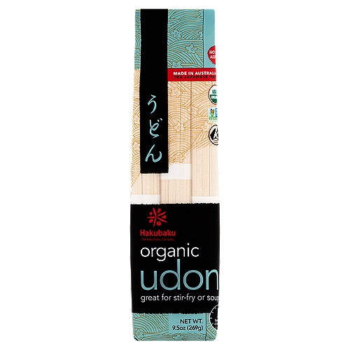 Hakubaku Organic Udon, 9.5 oz
Hakubaku Organic Udon is the thickest Japanese wheat noodle, great for stir-fry or soup.
Chicken, carrot and spring onions are the start of a delicious stir-fry. Spinach, mushrooms and steak come together for a mouthwatering dish.