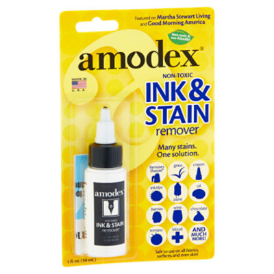 Amodex Top-Rated 4-Fl Oz Ink and Stain Remover, Safe for All Fabrics, Instant or Pre-Treat, Removes Sharpie, Food, Grease, Grass, and More