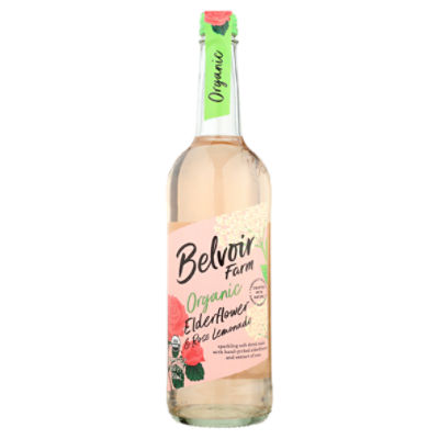 Belvoir Farm Organic Elderflower & Rose Lemonade Sparkling Soft Drink, 25.4 fl oz