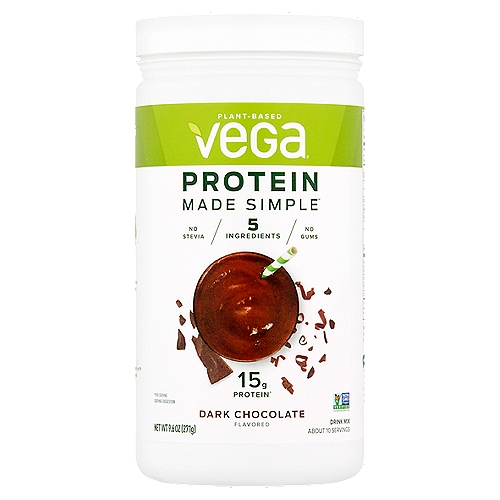Vega Protein Made Simple Dark Chocolate Flavored Drink Mix, 9.6 oz