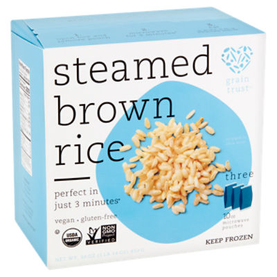 Grain Trust Steamed Brown Rice, 10 oz, 3 count