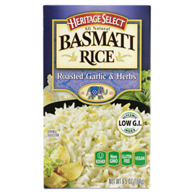 Heritage Select Roasted Garlic & Herbs Basmati Rice, 6.5 oz