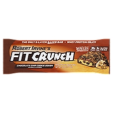Chef Robert Irvine's Fit Crunch Chocolate Chip Cookie Dough Whey Protein Baked Bar, 3.10 oz, 3.1 Ounce