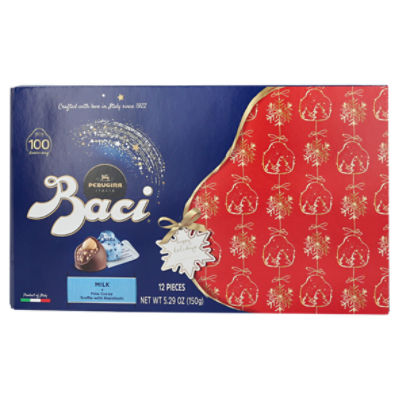 Perugina Baci Milk Fine Cocoa Truffle with Hazelnuts, 12 count, 5.29 oz