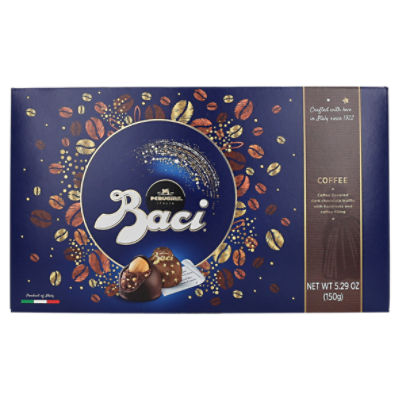 Perugina Baci Coffee Flavored Dark Chocolate Truffle with Hazelnuts and Coffee Filling, 5.29 oz