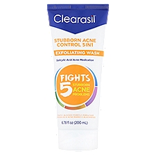 Clearasil Stubborn Acne Control 5in1 Exfoliating Facial Wash, 6.78 fl oz, 6.78 Fluid ounce