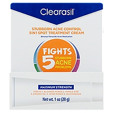 Clearasil Maximum Strength Stubborn Acne Control 5in1 Spot Treatment Cream, 1 oz
