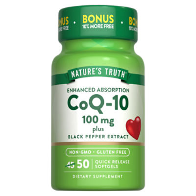 Nature's Truth Enhanced Absorption CoQ-10 100 mg plus Black Pepper Extract