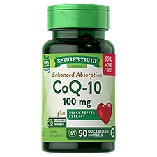 Nature's Truth Enhanced Absorption CoQ-10 100 mg plus Black Pepper Extract
